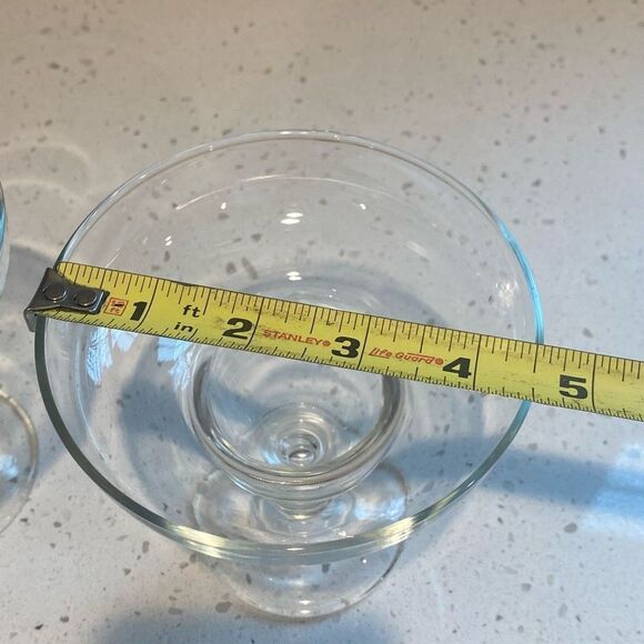 Set 2 Vintage Clear Margarita Cocktail Glasses Serving Glass - Picture 5 of 5